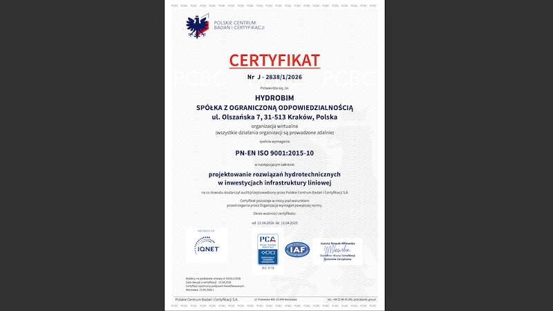 certyfikat ISO hydrobim